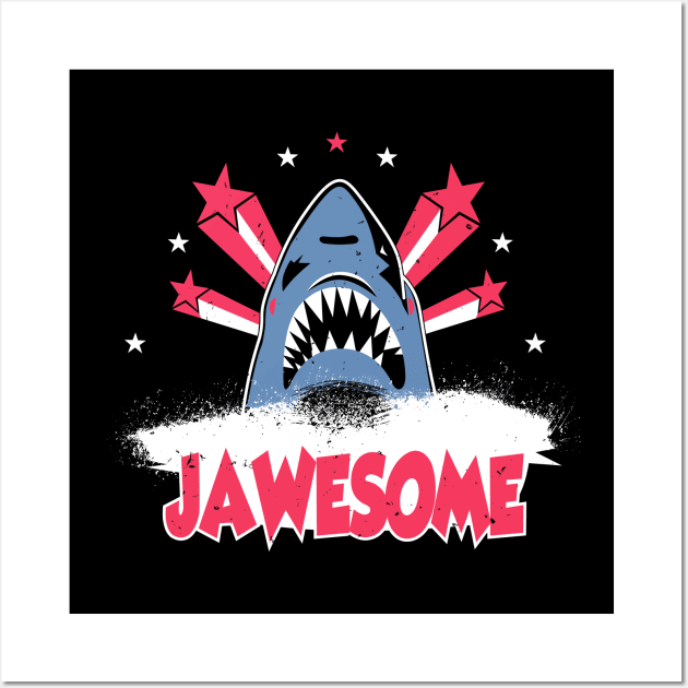 Totally Jawsome Star Shark Wall Art by lietaurus